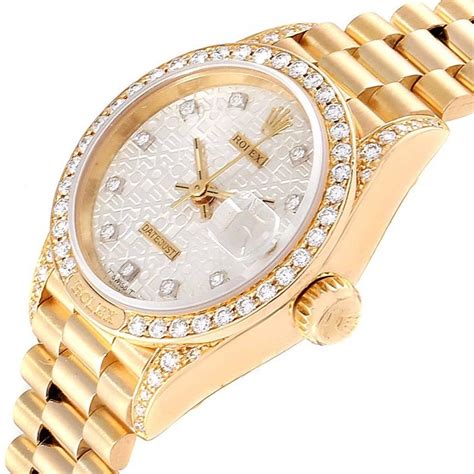 diamond encrusted ladies rolex|Rolex watch diamond bezel prices.